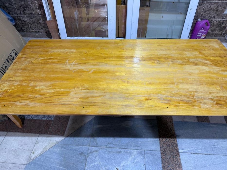 Большой деревянный стол 230×120 см — крепкий, натуральное дерево