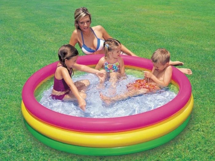 Детски надуваем басейн Intex Sunset Glow, среден, 114 х 25 см, 131 лит