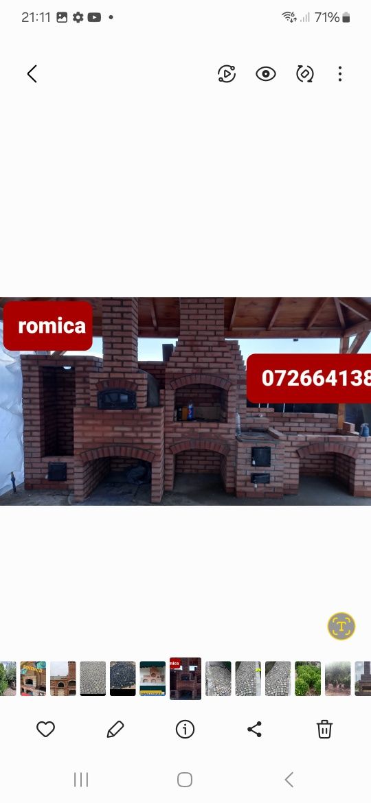Gratar rustic de cărămidă plita țărănească cuptor de pâine afumături m