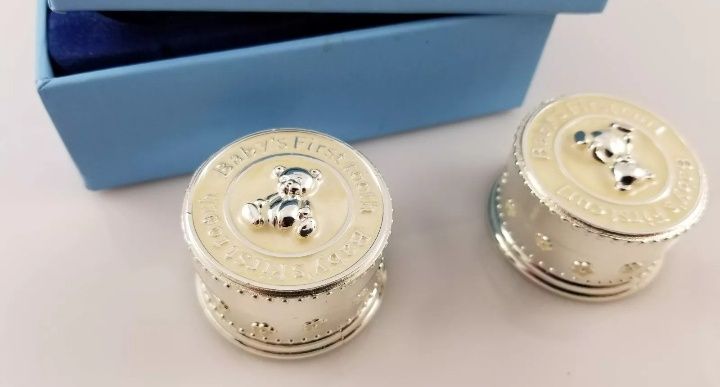 Set cutiute argintate primul dinte si par bebelusi, Newbirdge Irlanda