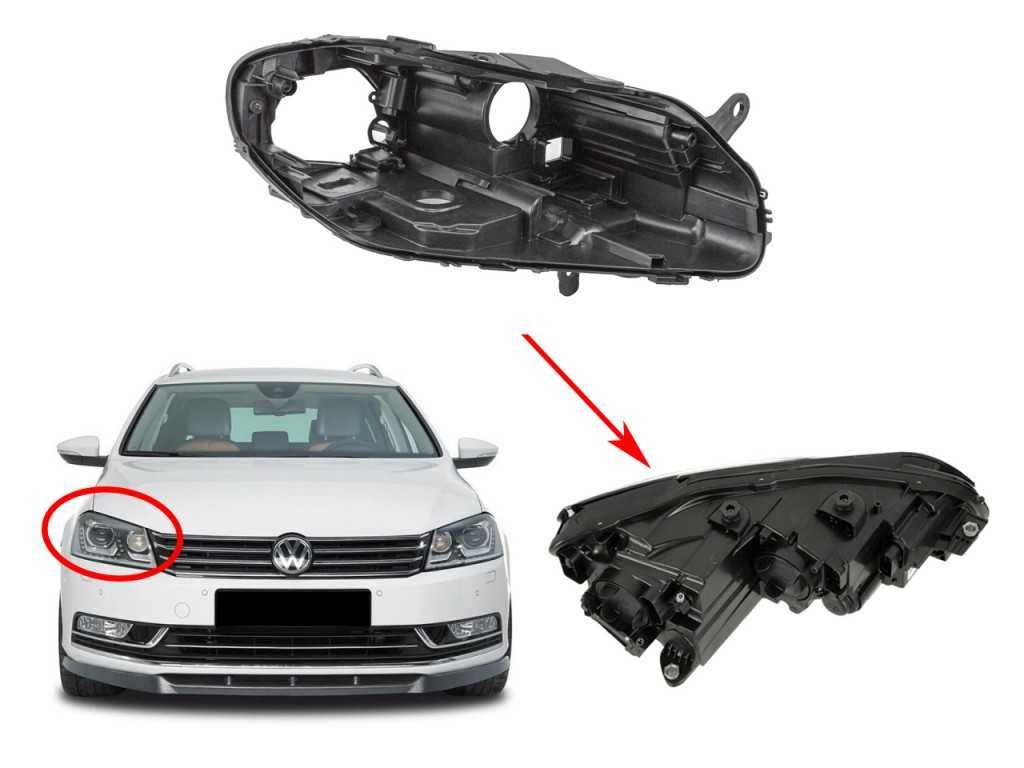 Основа (корпус) за фар на VW Passat B7