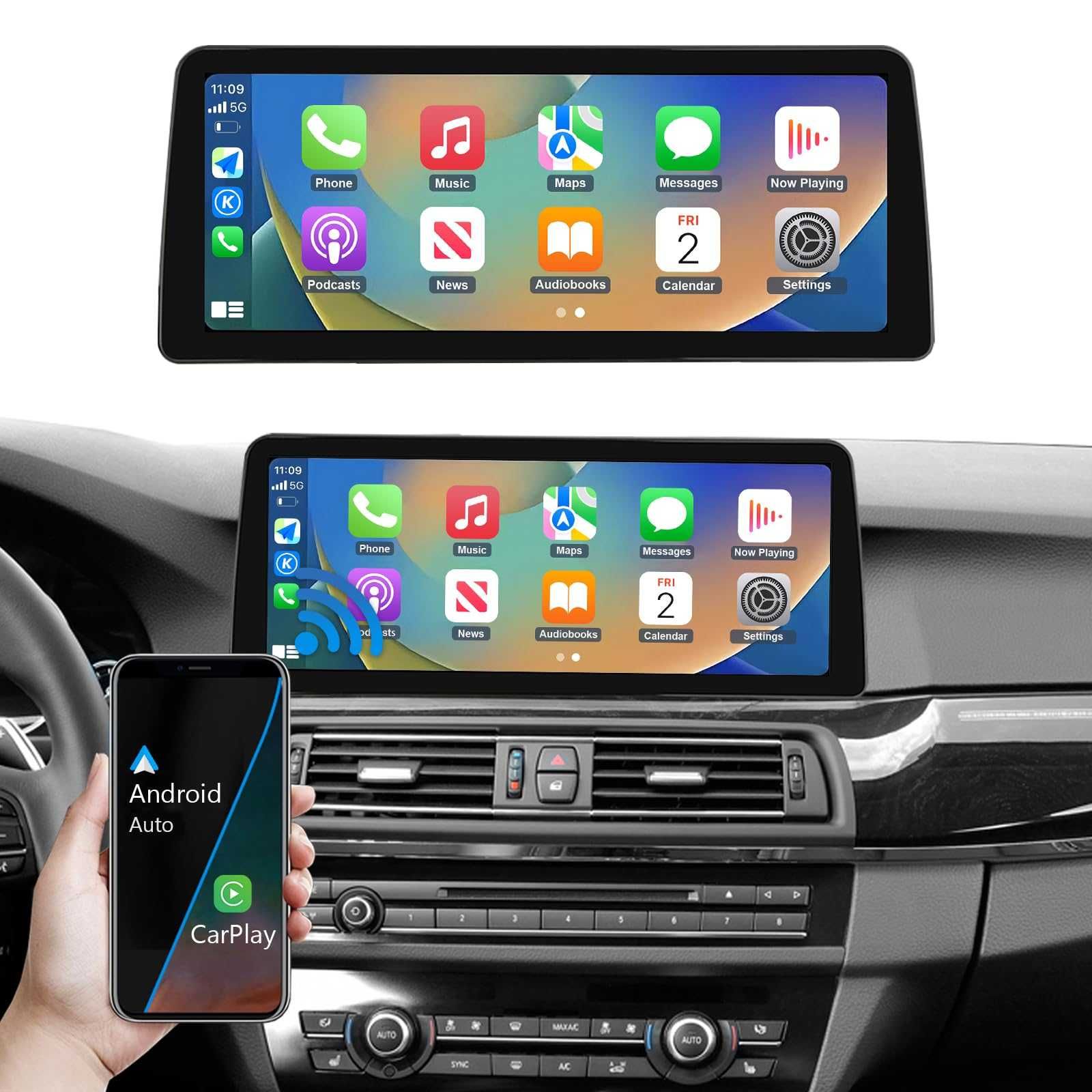 ЧИСТО НОВА Навигация за БМВ Ф10 Ф11 apple car play