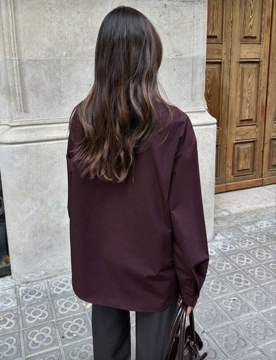 Овърсайз риза бургунди