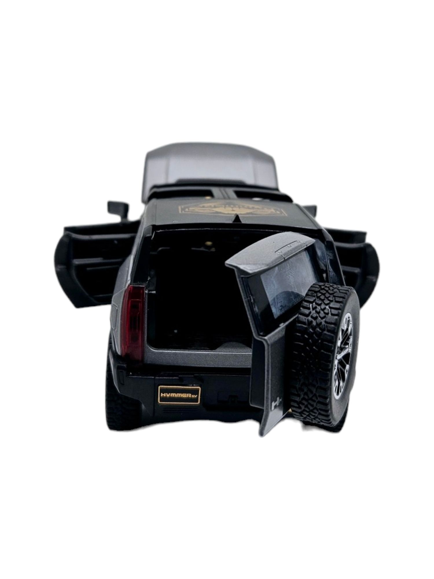 Masina metalica Hummer EV cu figurina,Sunete si lumini 16cm, Gri