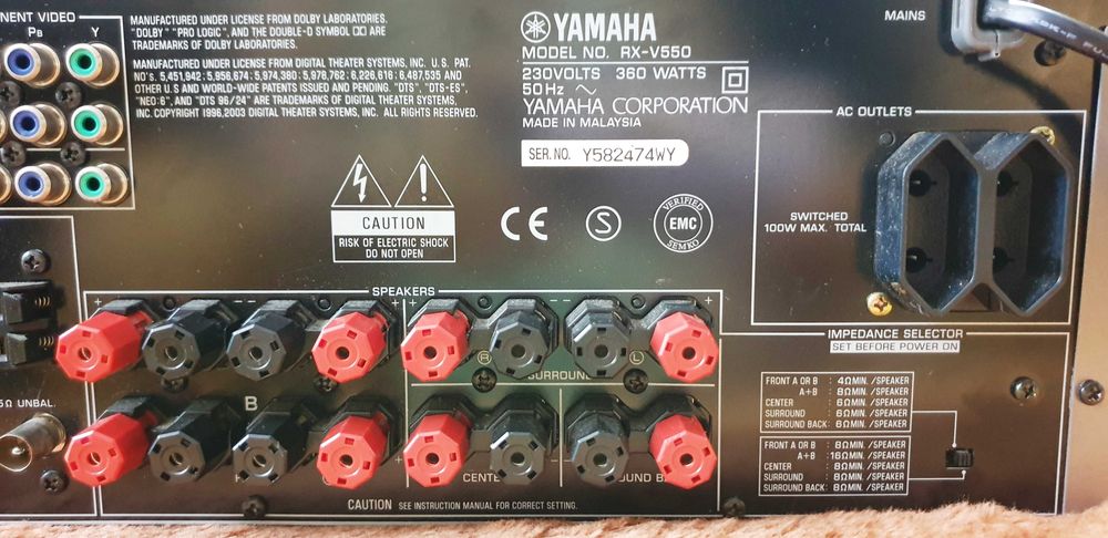 Yamaha RX-V550 putere 2X90W pe 8 Ohm