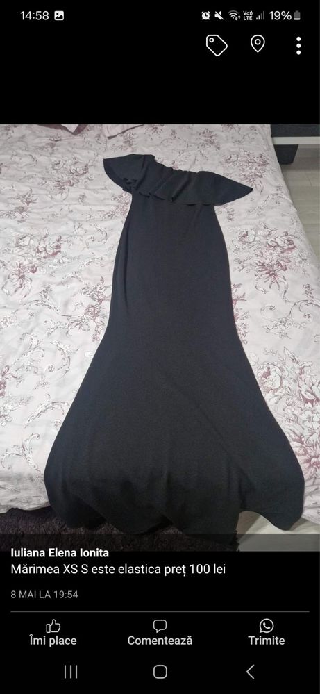 Rochie lunga, neagra, pt marimea s xs