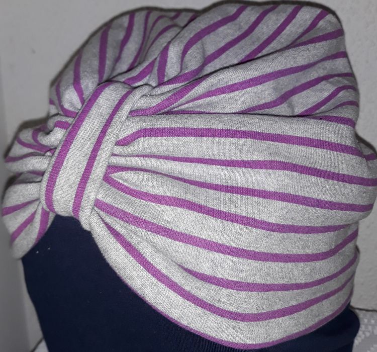 Turban  gri - magenta