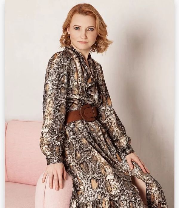 Rochie Zara office snake print S/M noua satinata