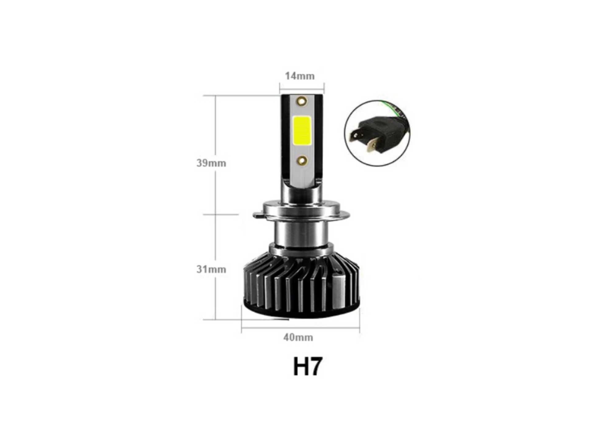 Комплект Умалени Led Крушки H7 72W 10000lm За Фарове CanBus без Грешки