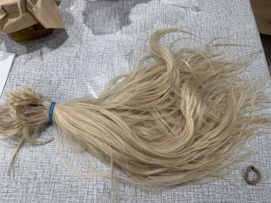 Волосы блонд хвост б/у