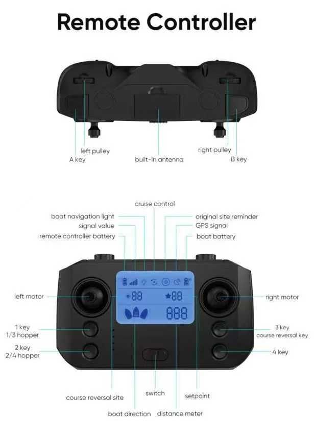 Лодка за захранка с GPS Flytec D19, 12000 mAh, 4 контейнера, сак