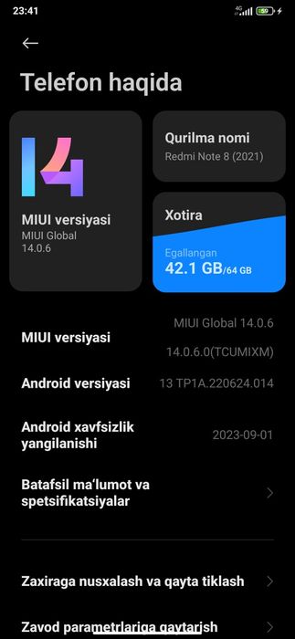 Redmi not 8 4/64 Yangi telefon