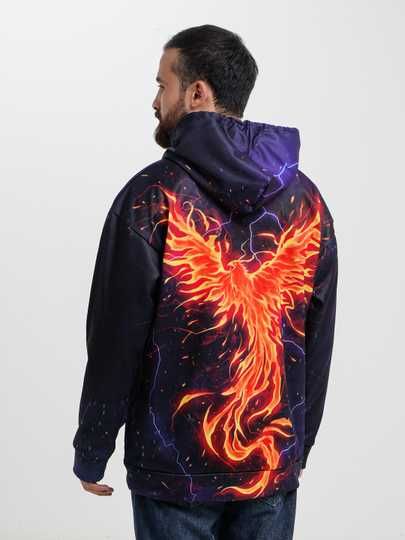 Худи с принтом, толстовка оверсайз, хит сезона.