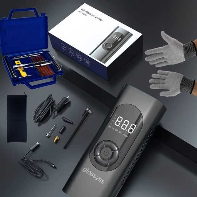 SET Compresor Auto Portabil + Kit Profesional vulcanizare + Manusi
