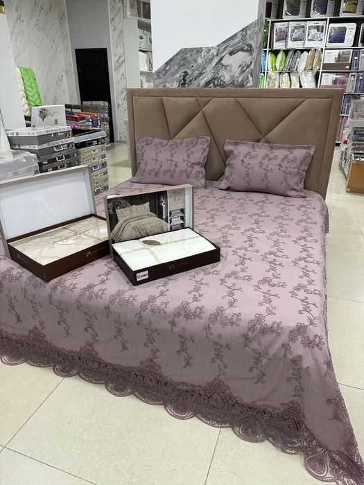 Элитное бархатное покрывало Lady Arus с изысканным узором  KARTEKS!