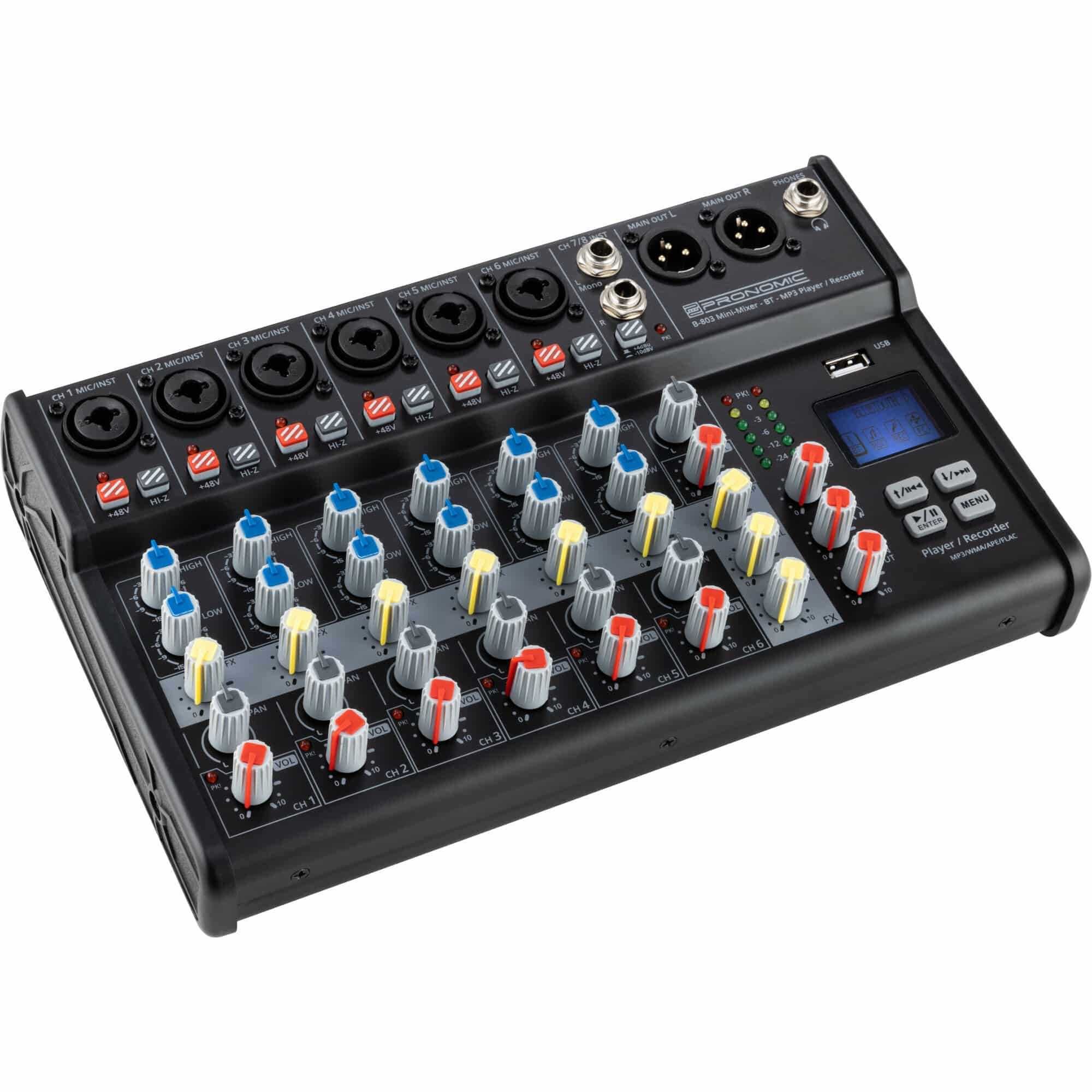 Mini Mixer Bluetooth USB Recording Pronomic B-803