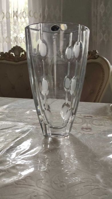 Ваза чешская хрустальная толстостенная Богемиа