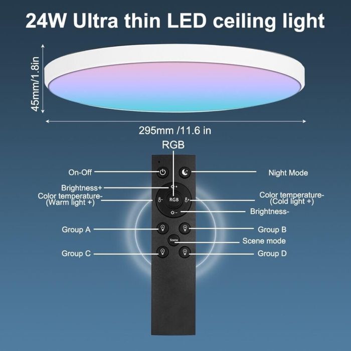 Plafoniera led smart tuya wifi