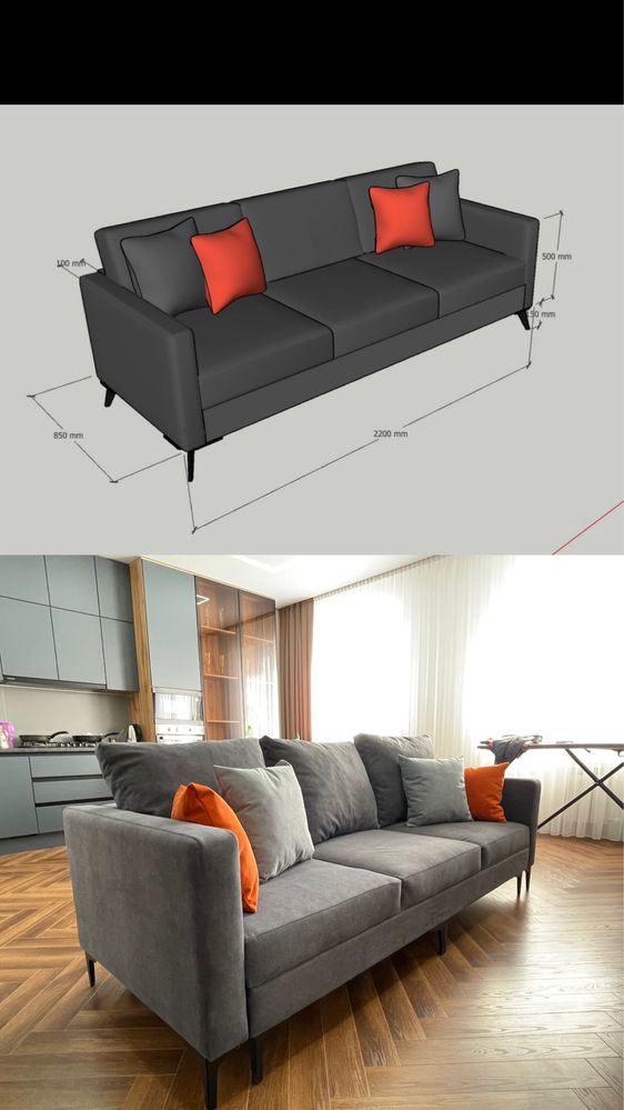 Мебель Диван Дизайн Визуализация 3D Кровать Кухня Шкаф Реализация