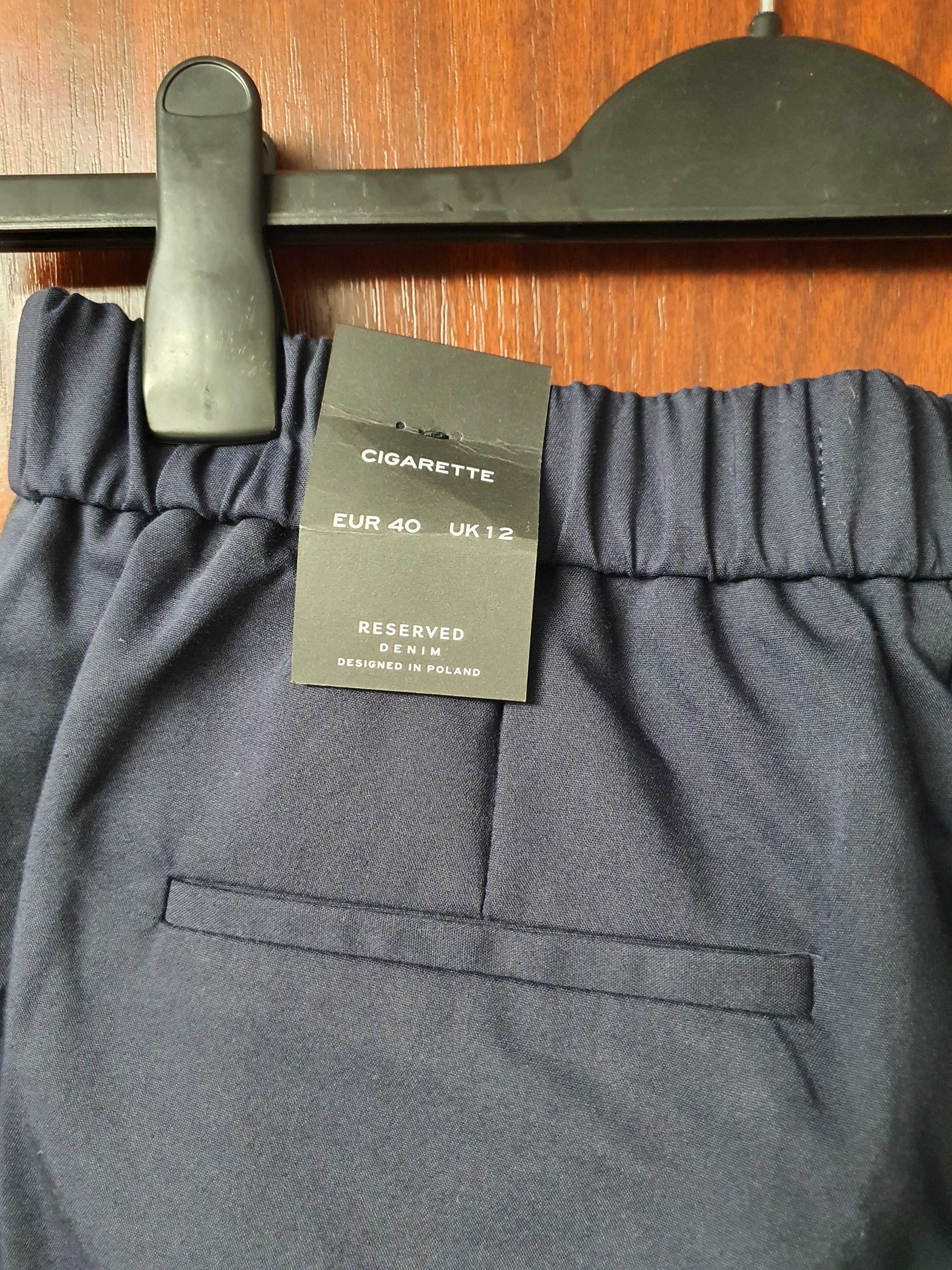 Pantaloni tigareta, Reserved, bleumarin, 40, noi