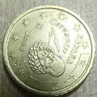 Monede colectii 1 Euro Omul Vitruvian si 50 Euro Cent Spania Cervantes
