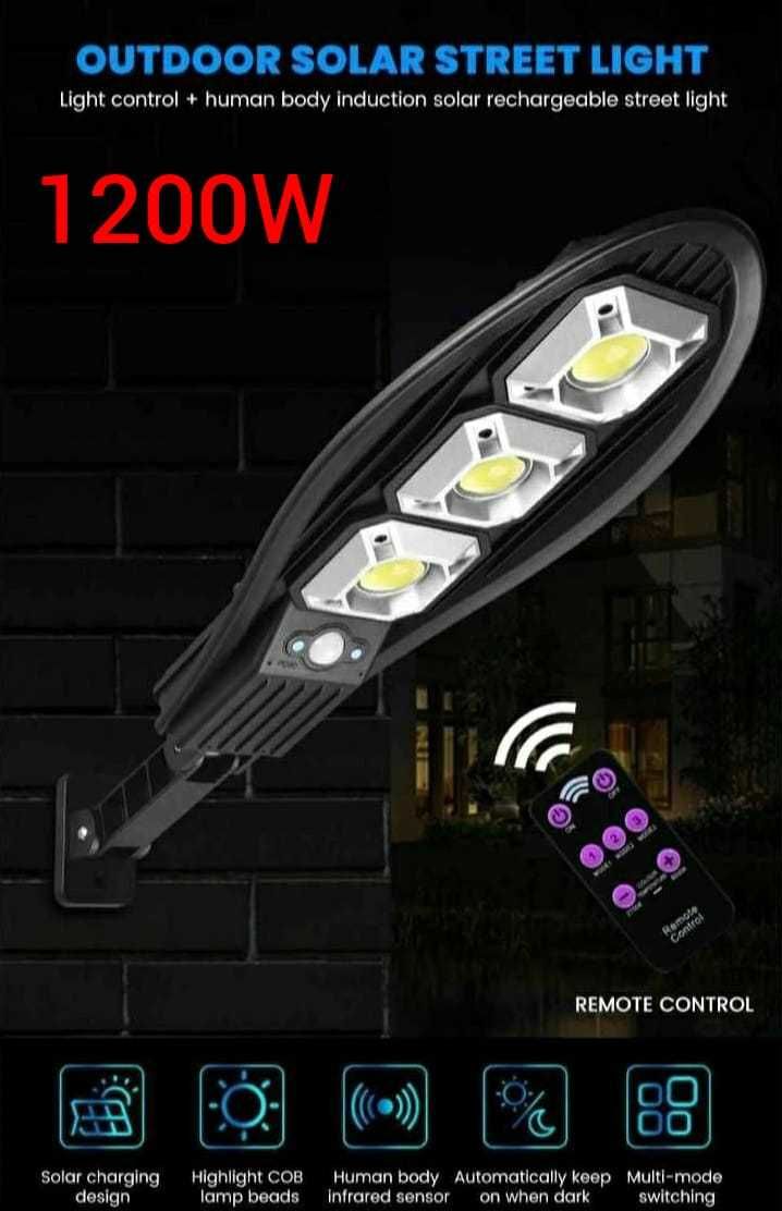 ПРОМО 5бр 2400w=104.90 Соларна LED/Лед/ Лампа IP65 + стойка за мон