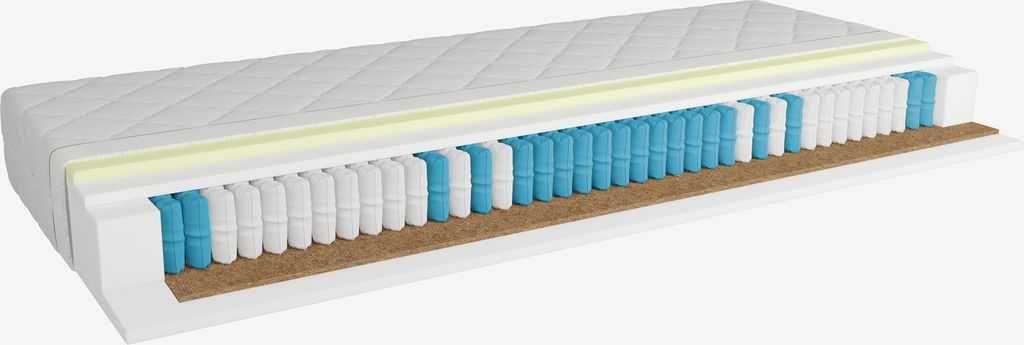 Cadru pat MANDERUP 140x200 stejar salbatic, cu somiera si saltea