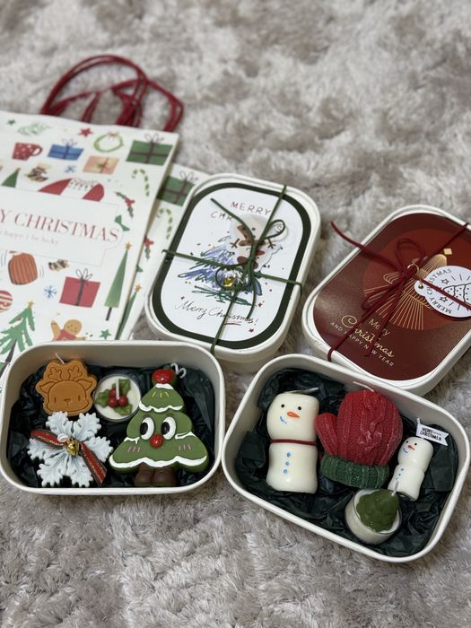 Подарочные свечи под новый год, новогоднее украшение