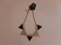 Colier fantezie triunghiuri lant fashion gablonturi bijuterii metalic