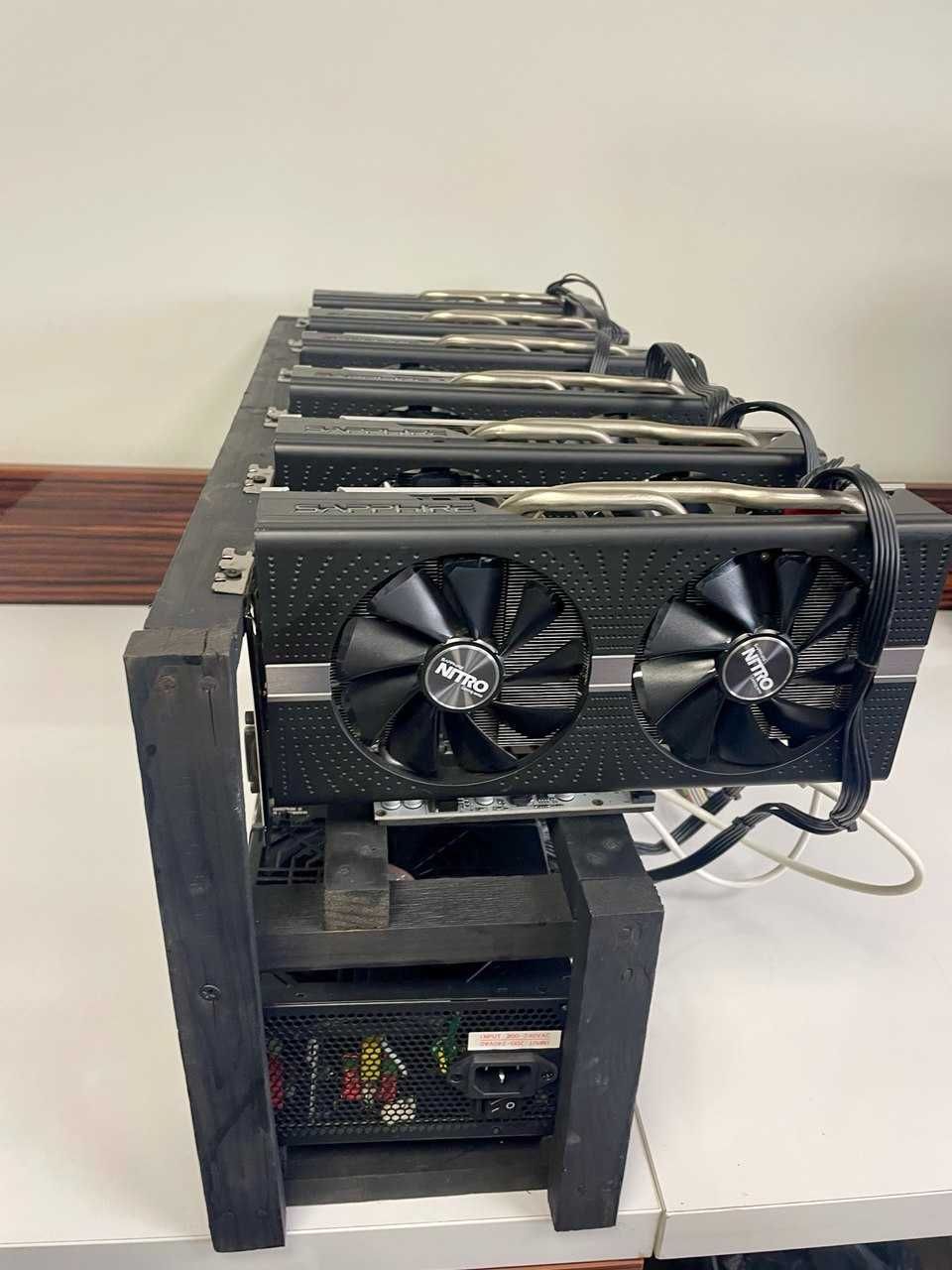 MINING Rig с 6 БРОЯ - RX580 8GB Sapphire Nitro/192 mh/KATO НОВ/