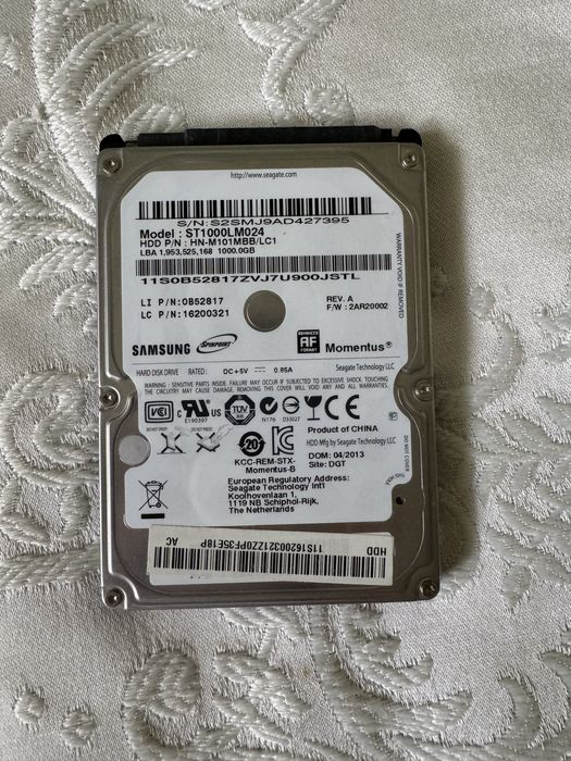 Жесткий диск HDD 1Tb Seagate Momentus [ST1000LM024] SATA 3Gb/s 2.5" 54