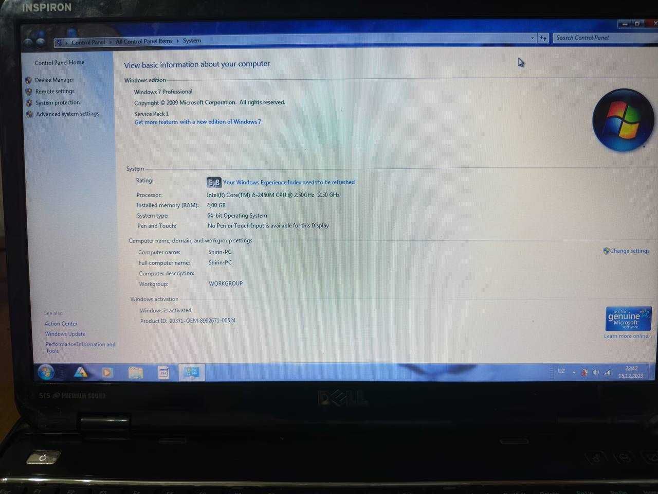 Ноутбук Dell Intel Core i5
