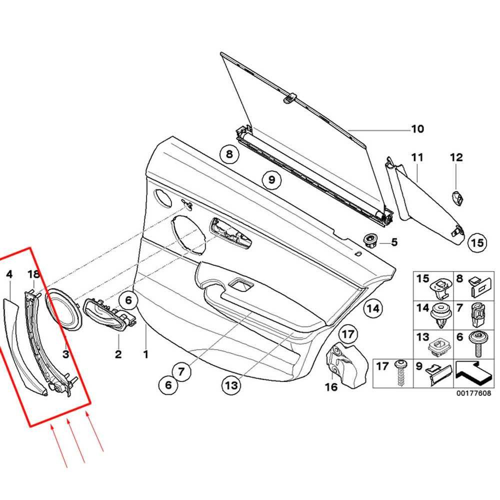 Maner interior complet negru / crem usa BMW Seria 3 E90 E91 2005-2012