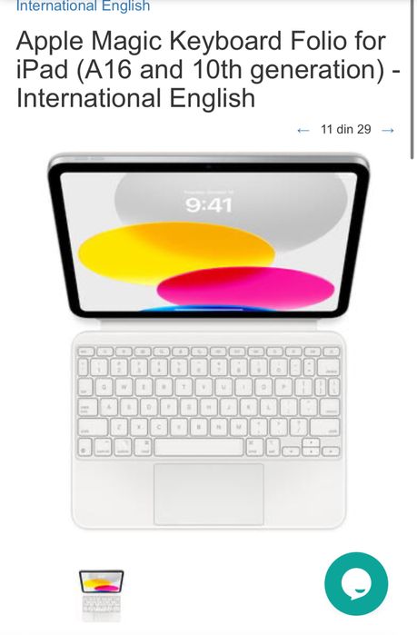 Apple Magic Keyboard Folio, Ipad A16, Ipad 10, Layout UK, OCAZIE