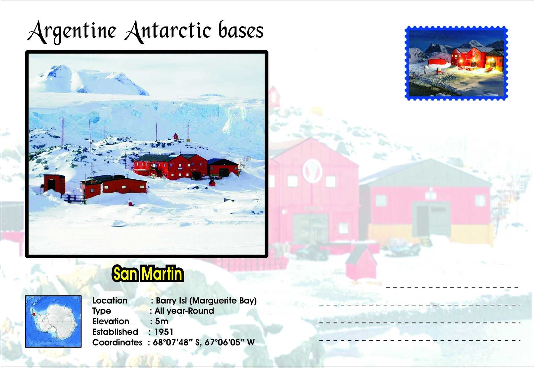 Set 8 plicuri baze antarctice Argentina