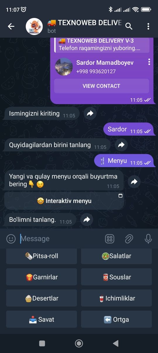 Telegram bot / Web sayt / Internet magazin / CRM / Veb dasturlar / Mob