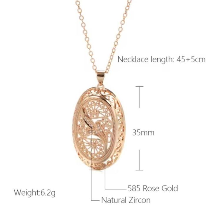 GPP4, set placat aur 14k,nou/marcat, lant+pandantiv mare, filigranat