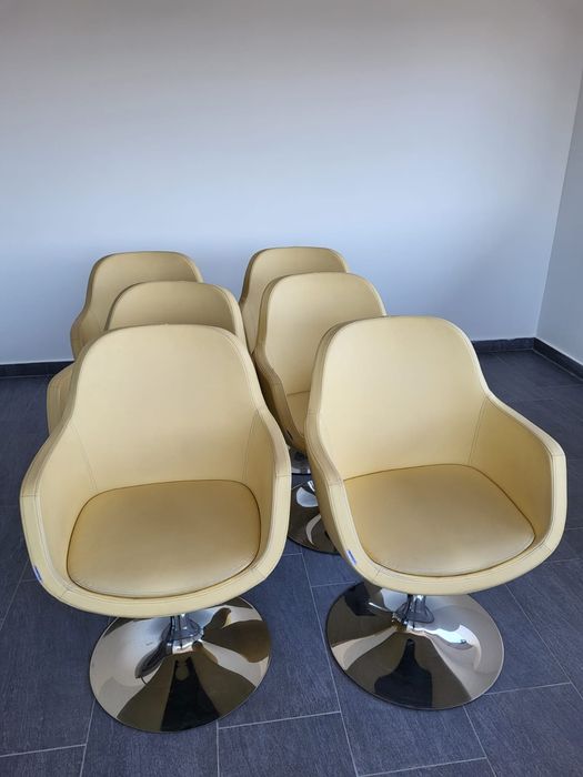 Set 6 scaune rotative din piele