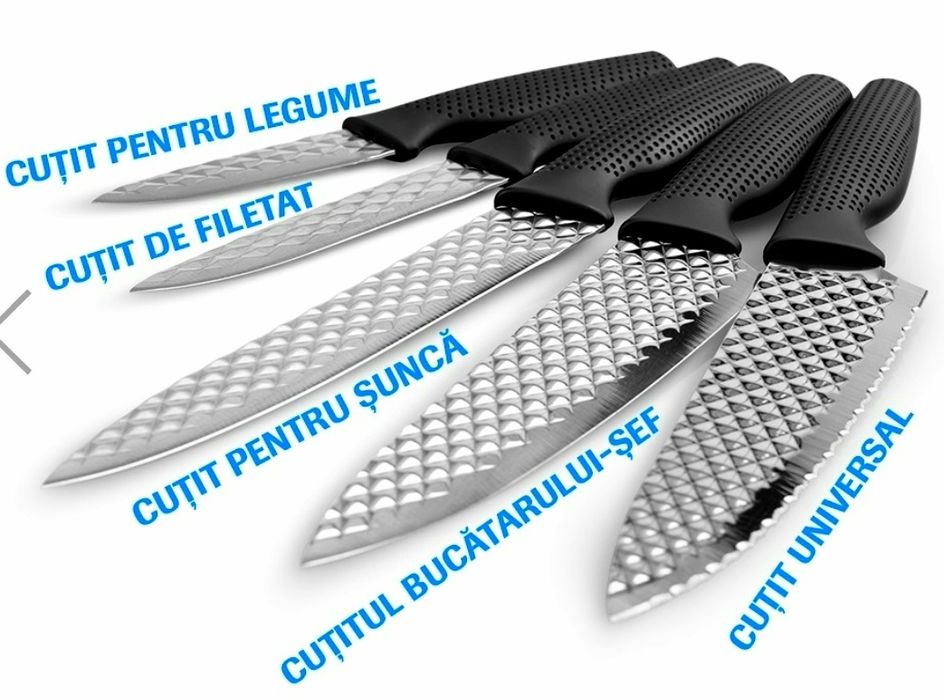 SET 5 CUTITE INOX Premium Air Blade - NOU - 75 Lei