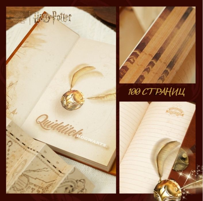 Блокнот Золотой Снитч, Гарри Поттер, A5, 100 л, коричневый
