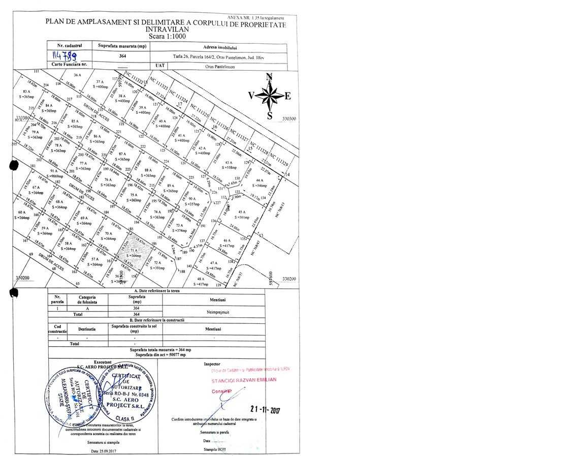teren oras Pantelimon, Tineretului-Rascoalei-364mp, propietar