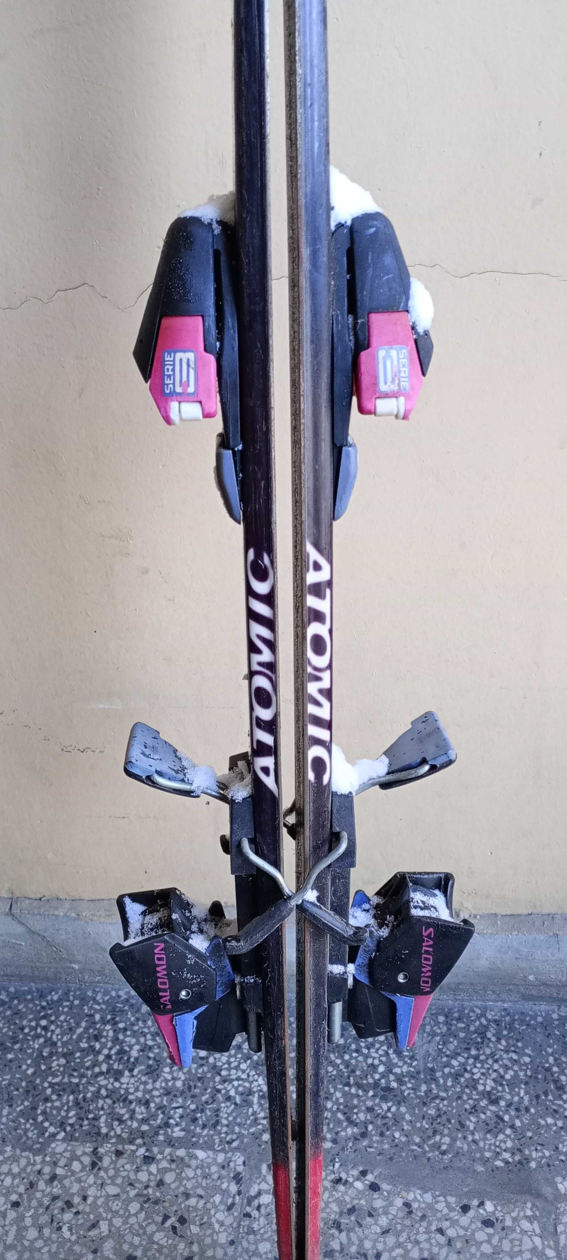 Детски ски Atomic Pro race 6"22 с автомати Salomon и обувки Dachstein