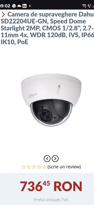 Camera dome  dahua DH - SD22204UE - GN