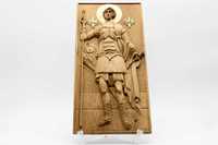 Позлатена релефна икона "Свети Георги Победоносец" от масивен дъб