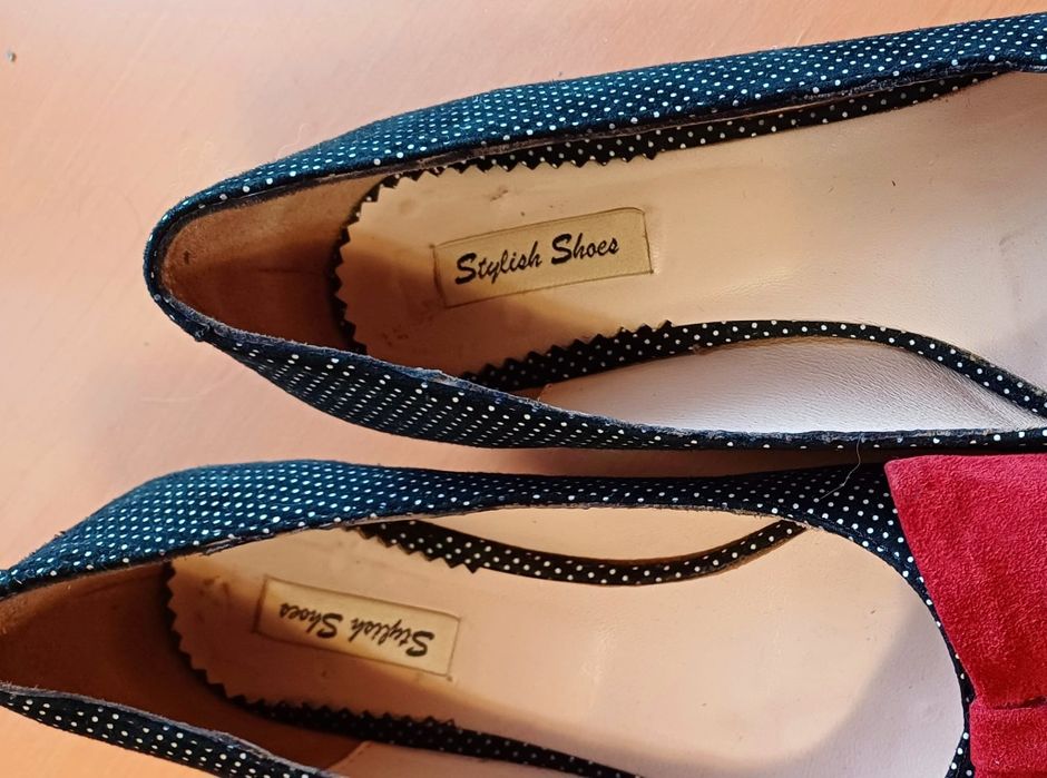 Pantofi eleganți cu funda de piele nr 36