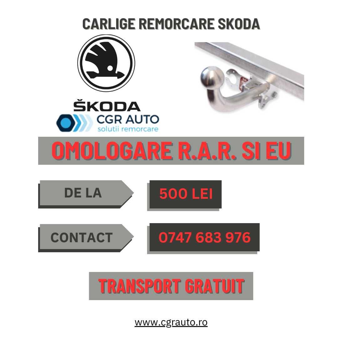 Carlige remorcare Skoda omologate si durabile