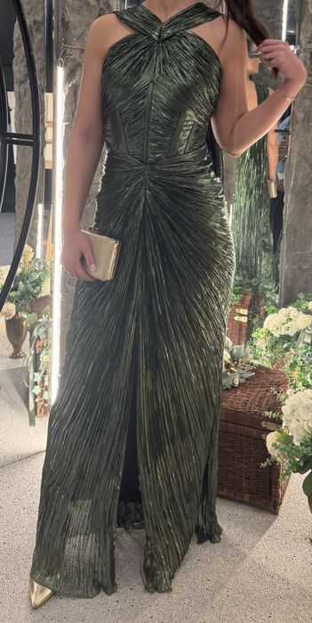 Rochie dama lunga verde stralucitor( Bogas)