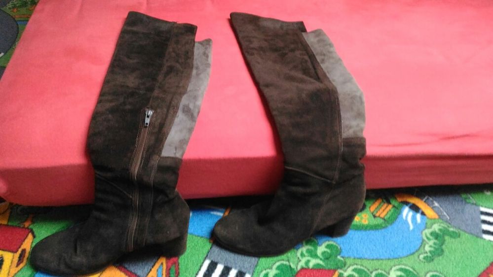 Cizme lungi piele intoarsa, dama, marime 37