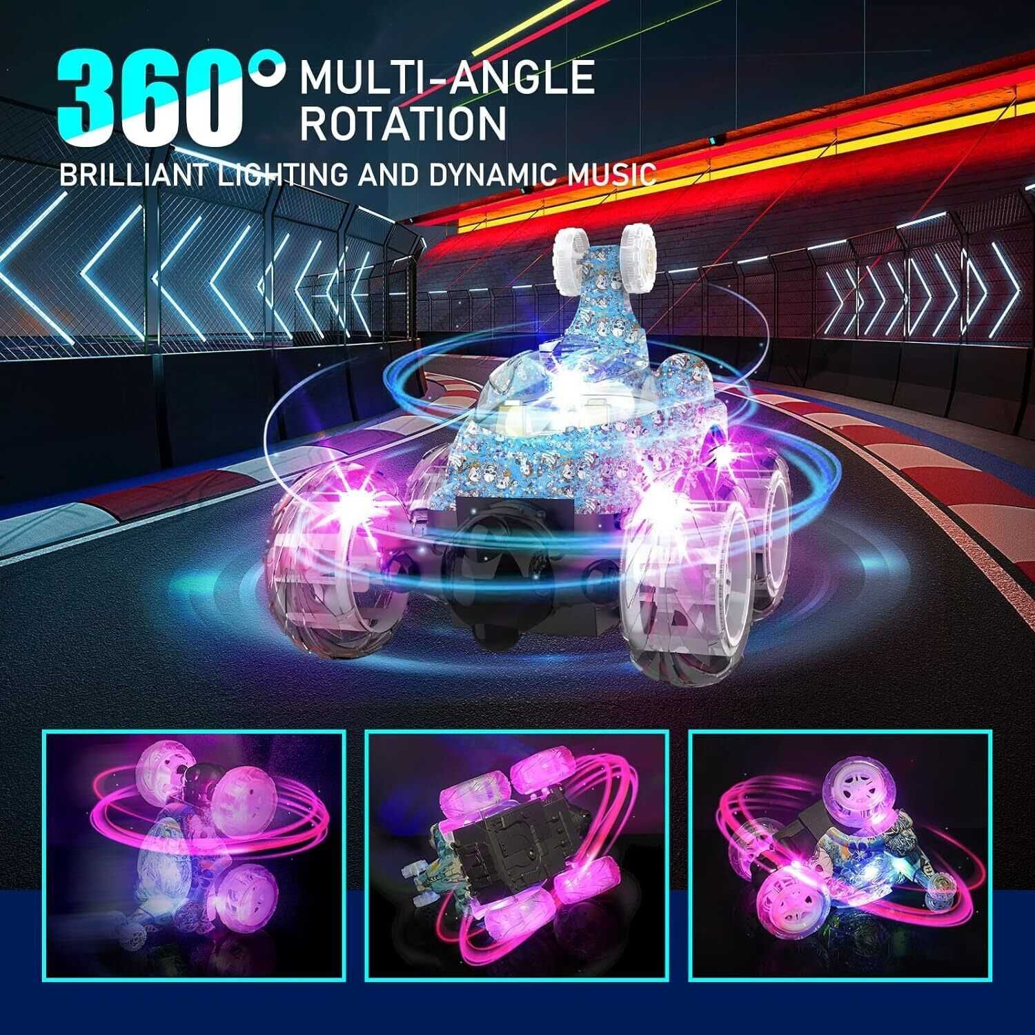 Акумулаторна кола с дистанционно управление  RC Stunt Car 360° LED