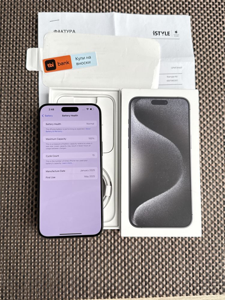 НОВ!/*ЛИЗИНГ*/ iPhone 15 Pro Max Black Titanium 256Gb ГАРАНЦИЯ айфон